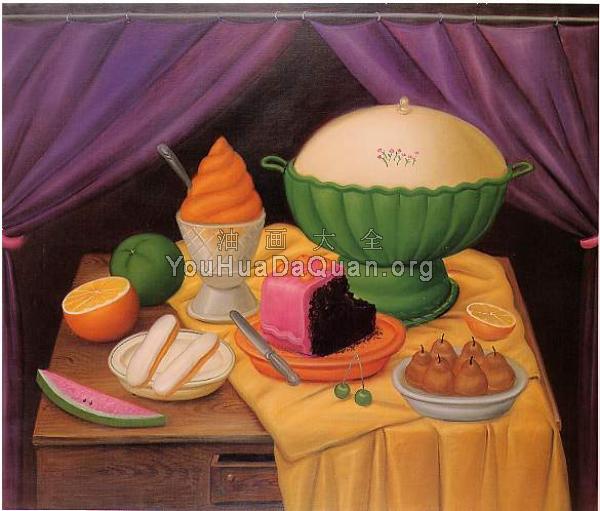 Still Life With Ice Cream Helado - 费尔南多·博特罗
